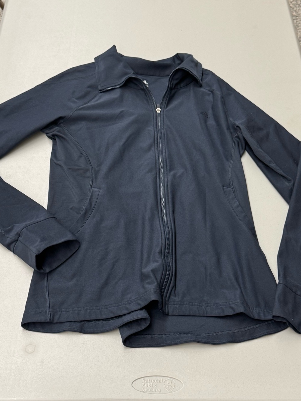 adidas Women's Navy Full-Zip Athletic Athleisure Jacket coat